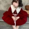 đầm nhung đỏ cho bé gái 4