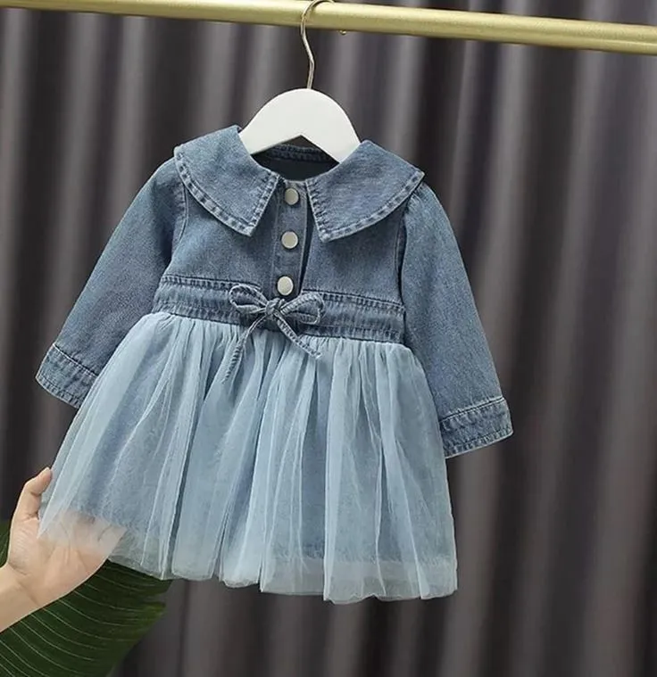 Váy denim dài tay